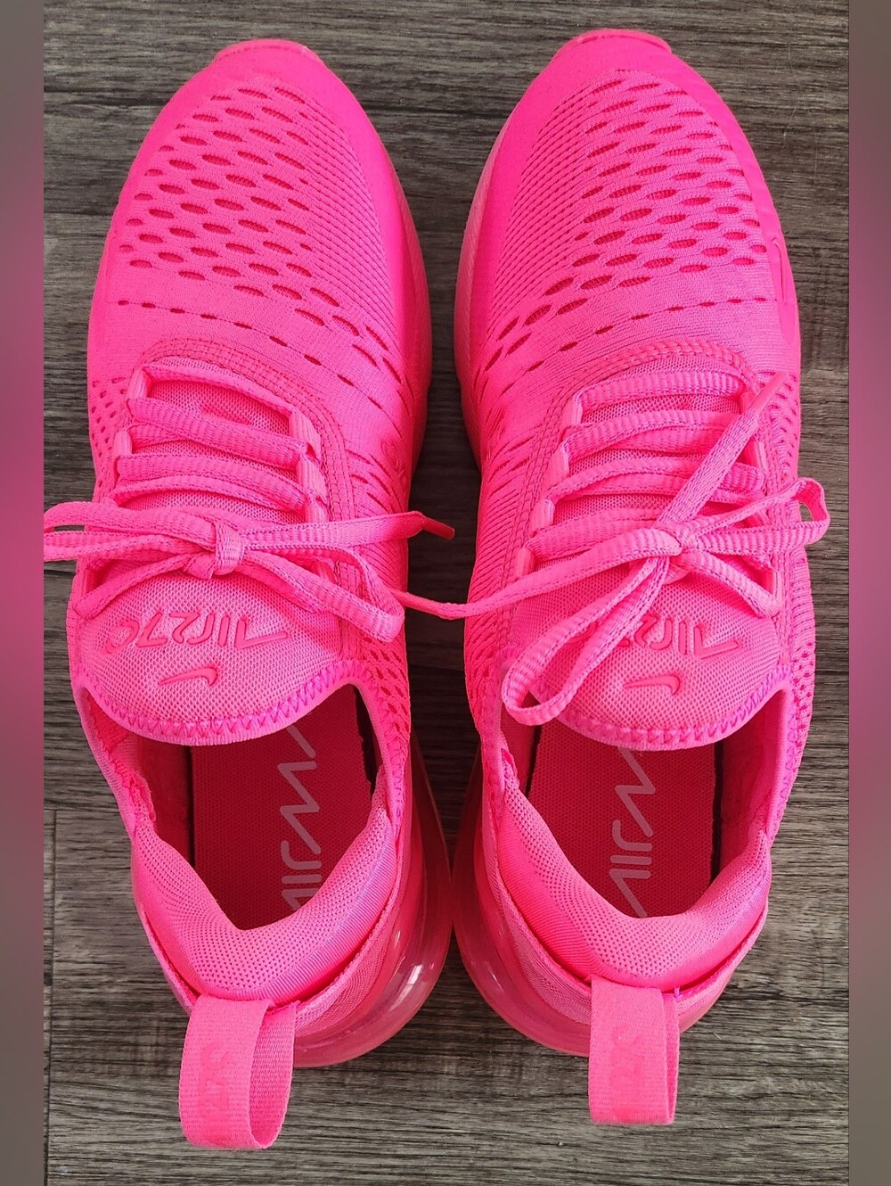 *XCLNT* Nike Airmax Air Max 270 Sz 8.5 Neon Bright Hot Hyper Vibrant Triple Pink - Picture 6 of 12